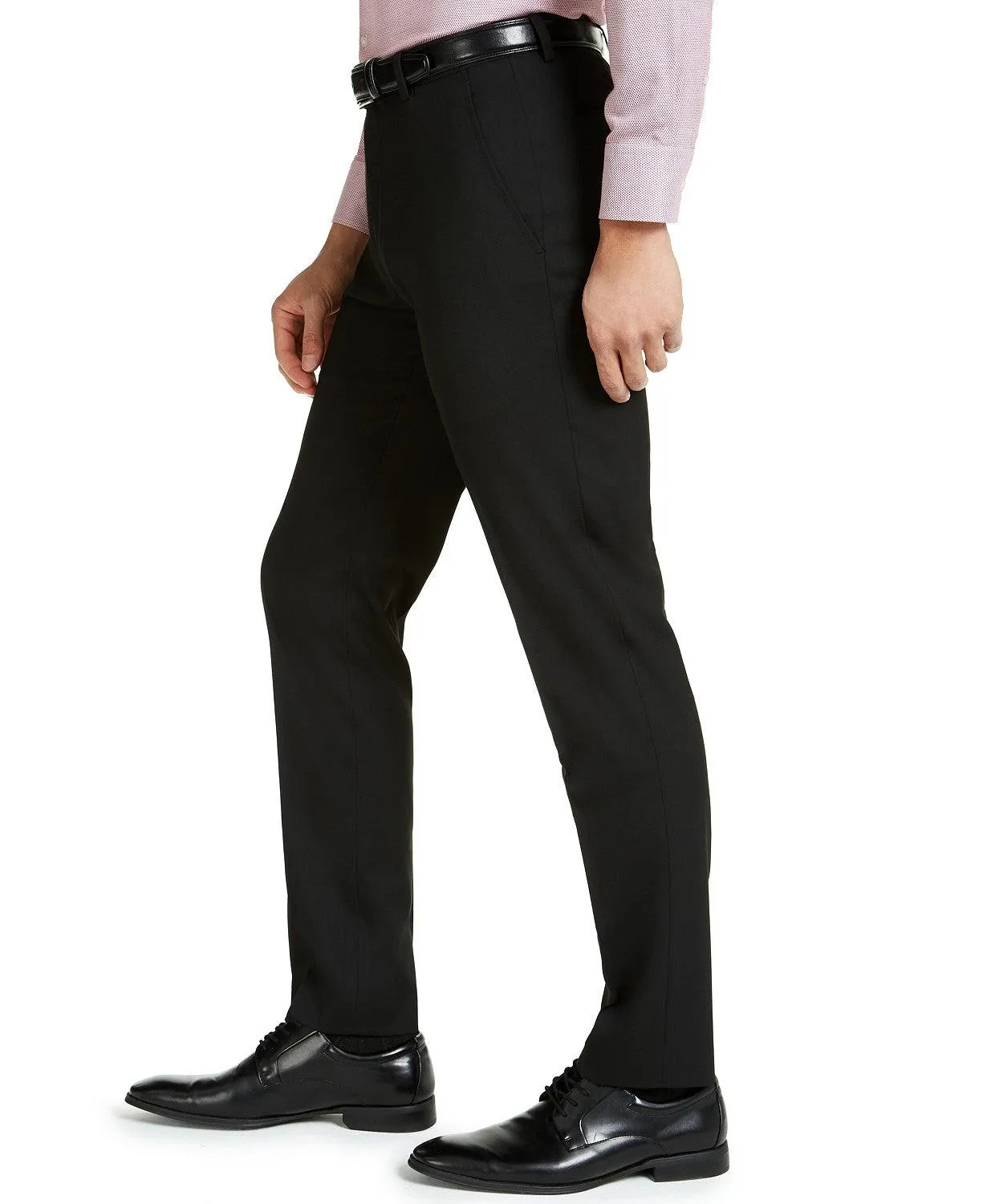 Alfani Mens Slim fit Dress Pants 34 / 30 Black Solid Stretch