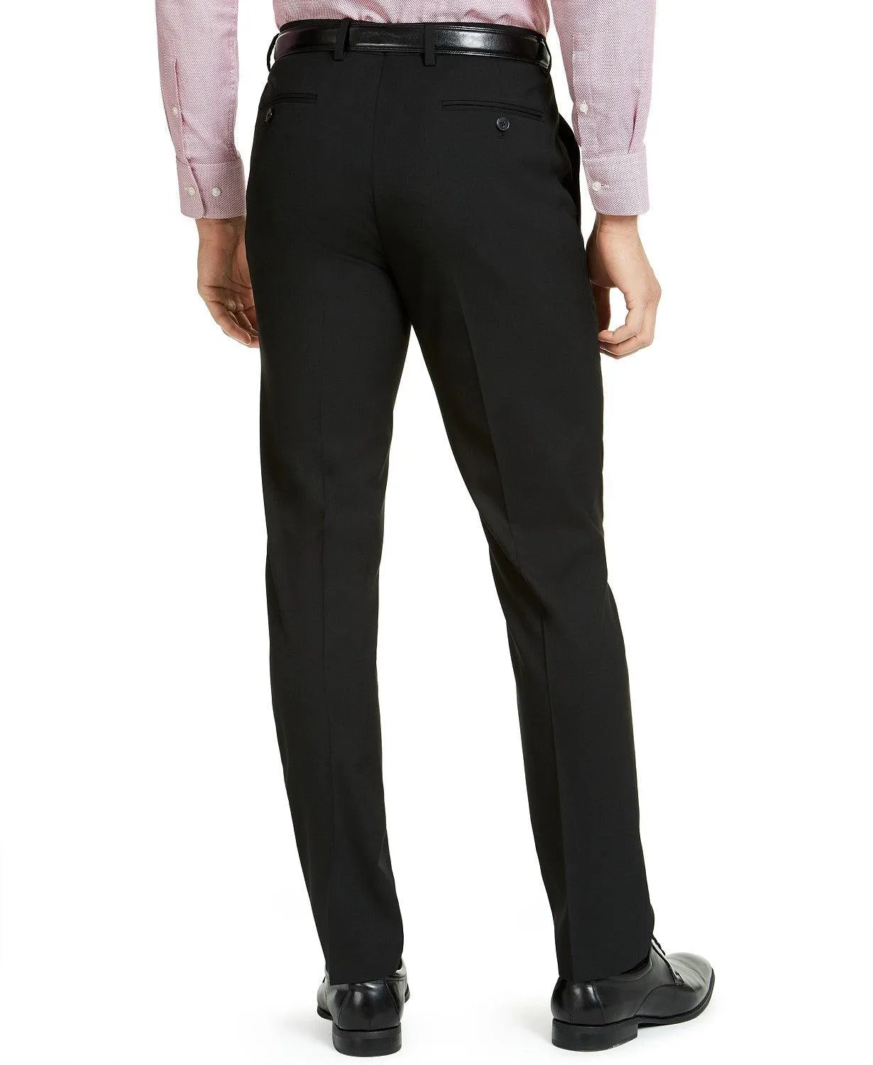 Alfani Mens Slim fit Dress Pants 34 / 30 Black Solid Stretch