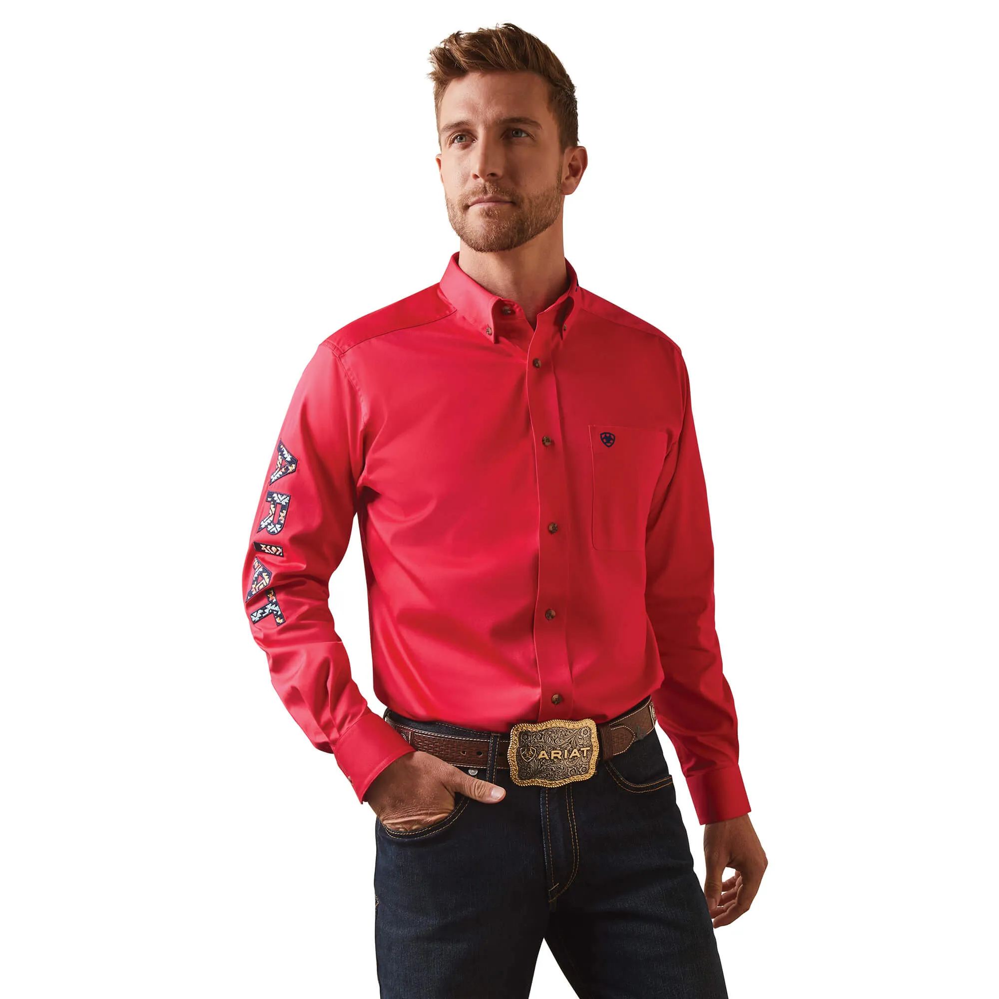 ARIAT Men's Team Logo Twill Fitted Shirt 10043567