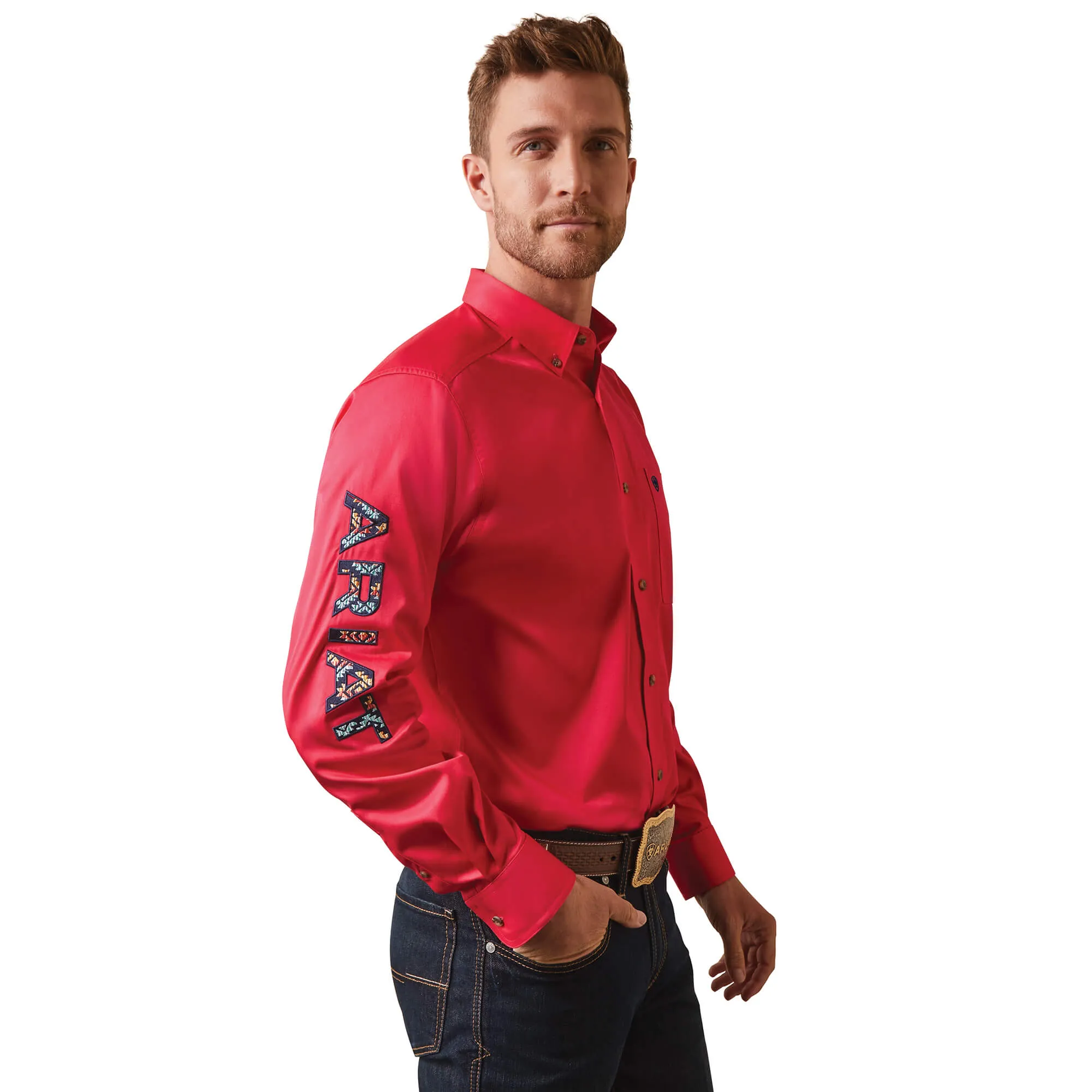 ARIAT Men's Team Logo Twill Fitted Shirt 10043567