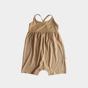 Babysprouts Tie-Back Romper in Camel