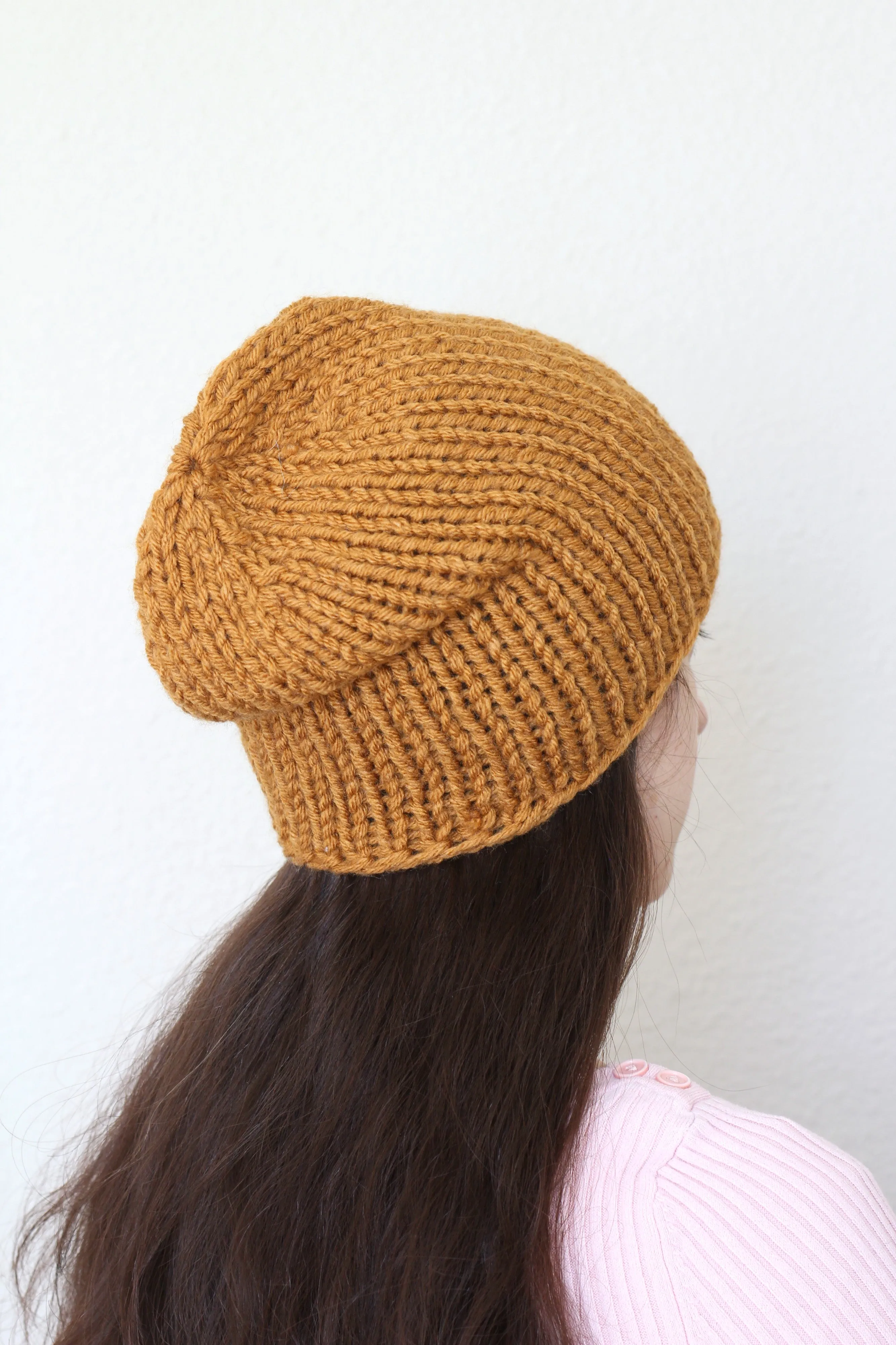 Beanie hat, knit hat, slouchy hat, knit beanie in dusty blue color