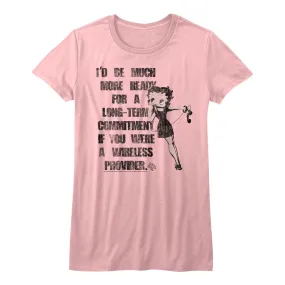 Betty Boop Long Term Commitment Juniors T-Shirt