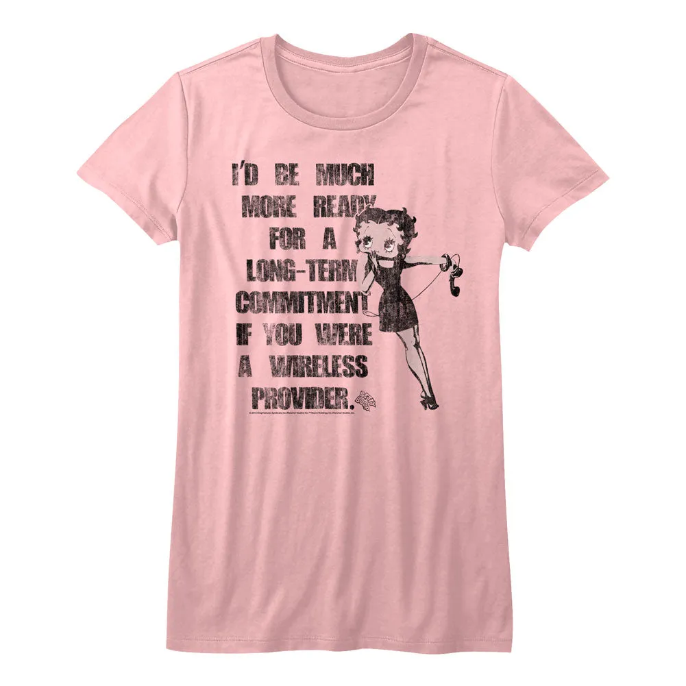 Betty Boop Long Term Commitment Juniors T-Shirt