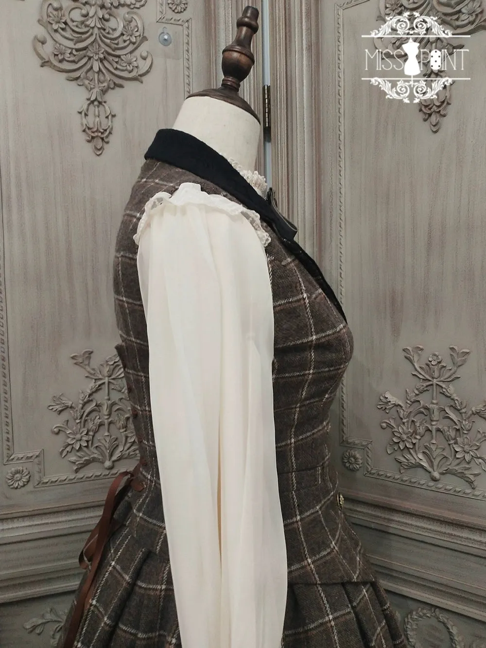 (BFM)Miss Point~Rose~Elegant Lolita Pliad Print Vest Customized