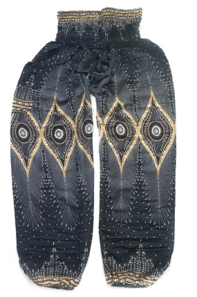 Black Diamond Peacock Plus Size Harem Pants