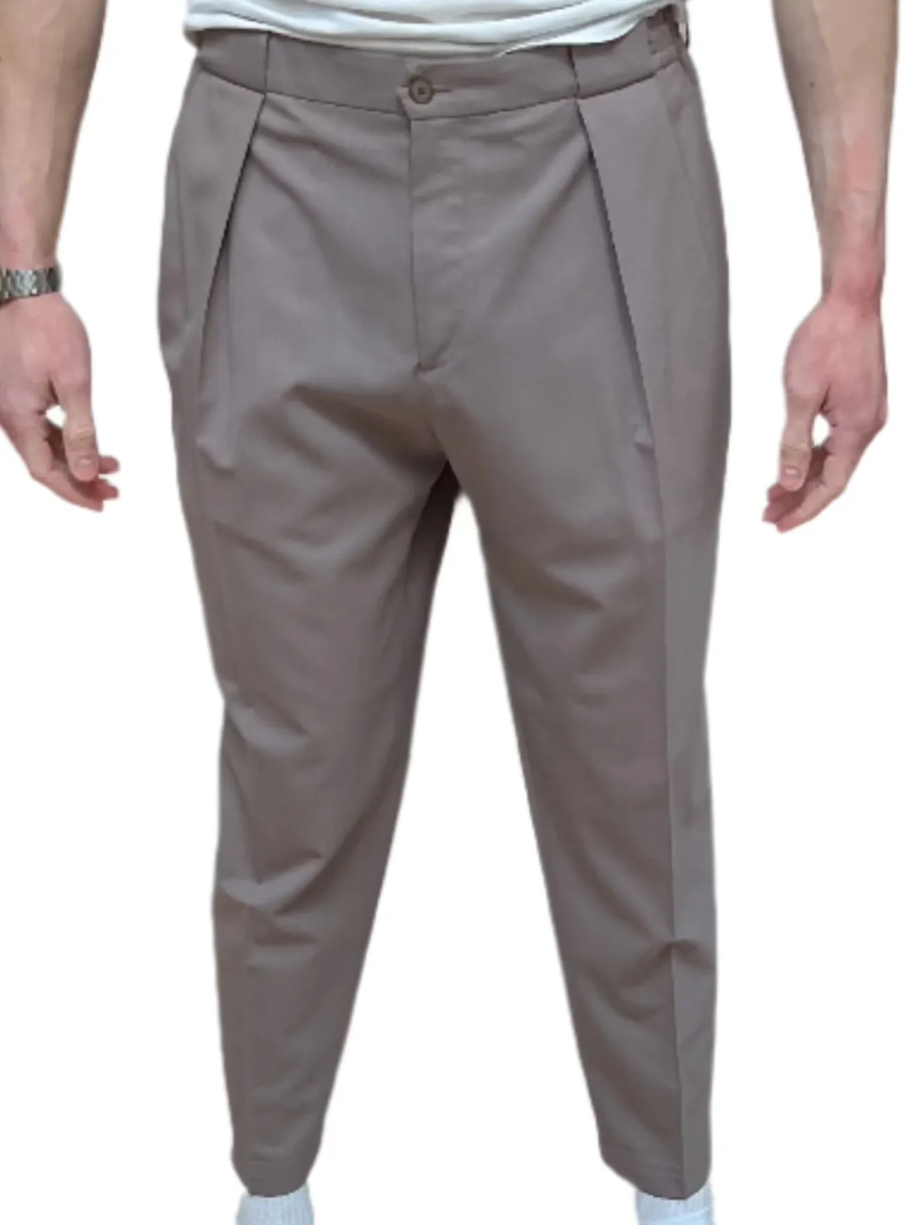 BRIGLIA Pleated Pant Tan