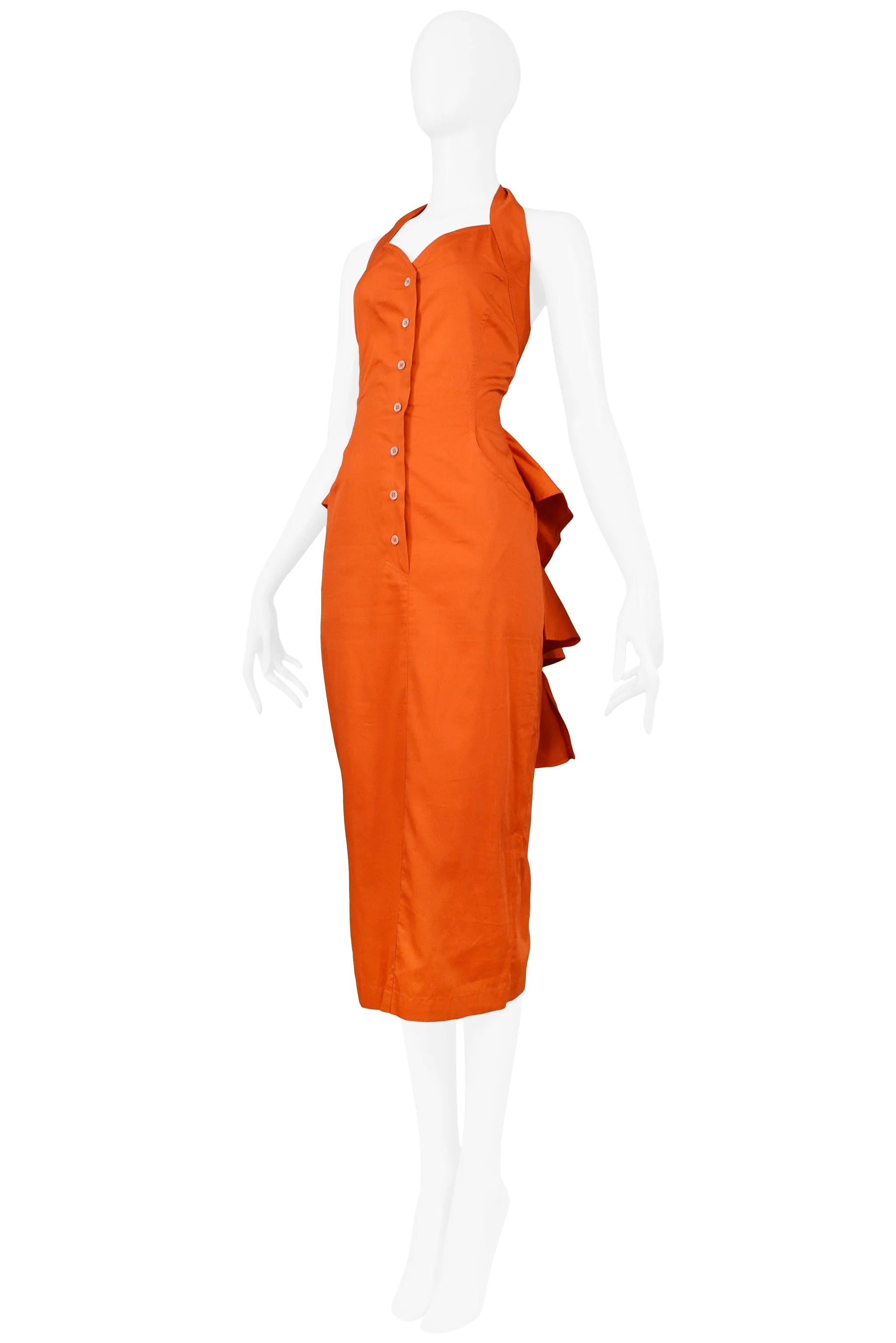 BYBLOS RED DRESS WITH RUFFLE BACK