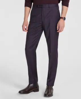 Calvin Klein Mens Slim fit Dress Pants 34 / 32 Burgundy Purple Plaid Stretch