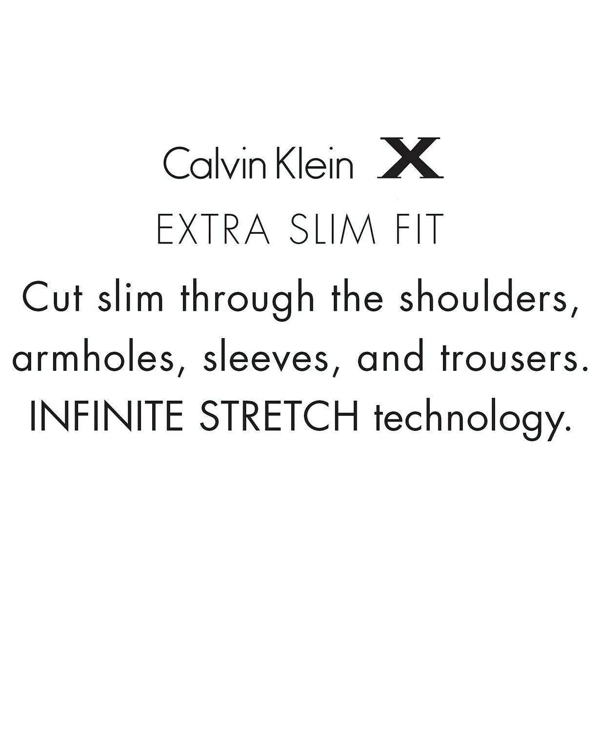 Calvin Klein Mens Slim fit Dress Pants 38 / 30 Light Grey Solid