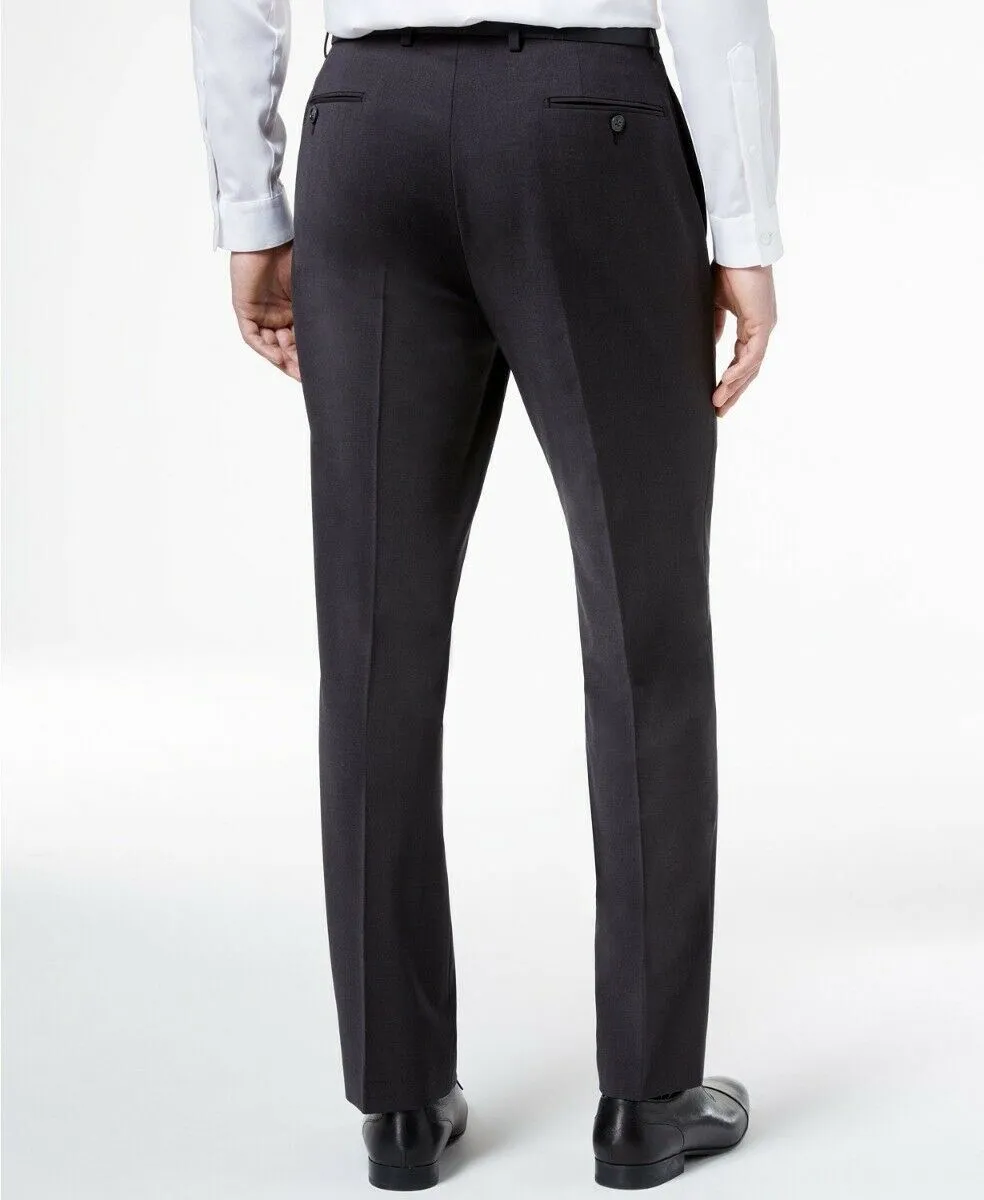 Calvin Klein Mens Slim fit Dress Pants 38 / 34 Grey Solid