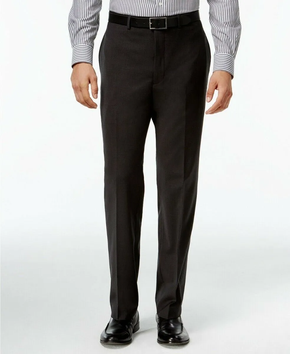 Calvin Klein Mens Slim fit Dress Pants 38 / 34 Grey Solid