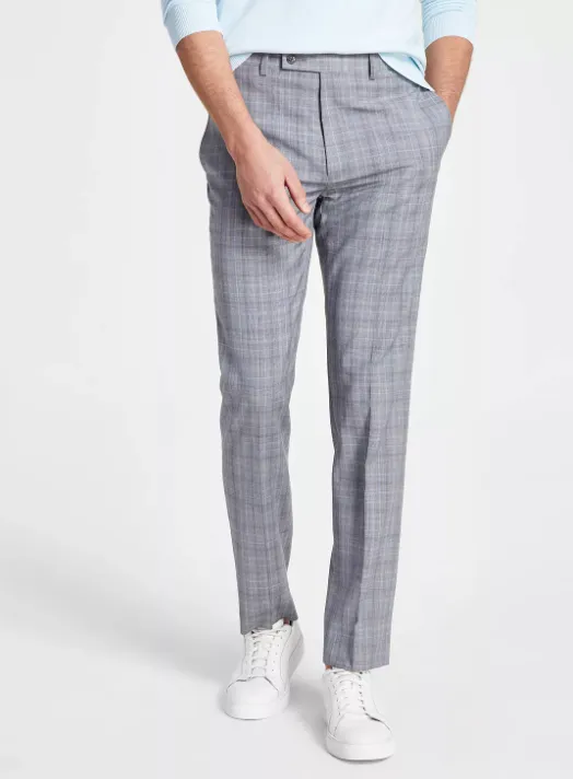 Calvin Klein Men's Slim Fit Wool Stretch Suit Dress Pants Light Grey 30 x 32