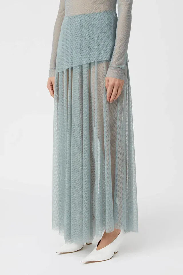 CAMILLA AND MARC - LATTICE SHEER MAXI SKIRT - SEAFOAM
