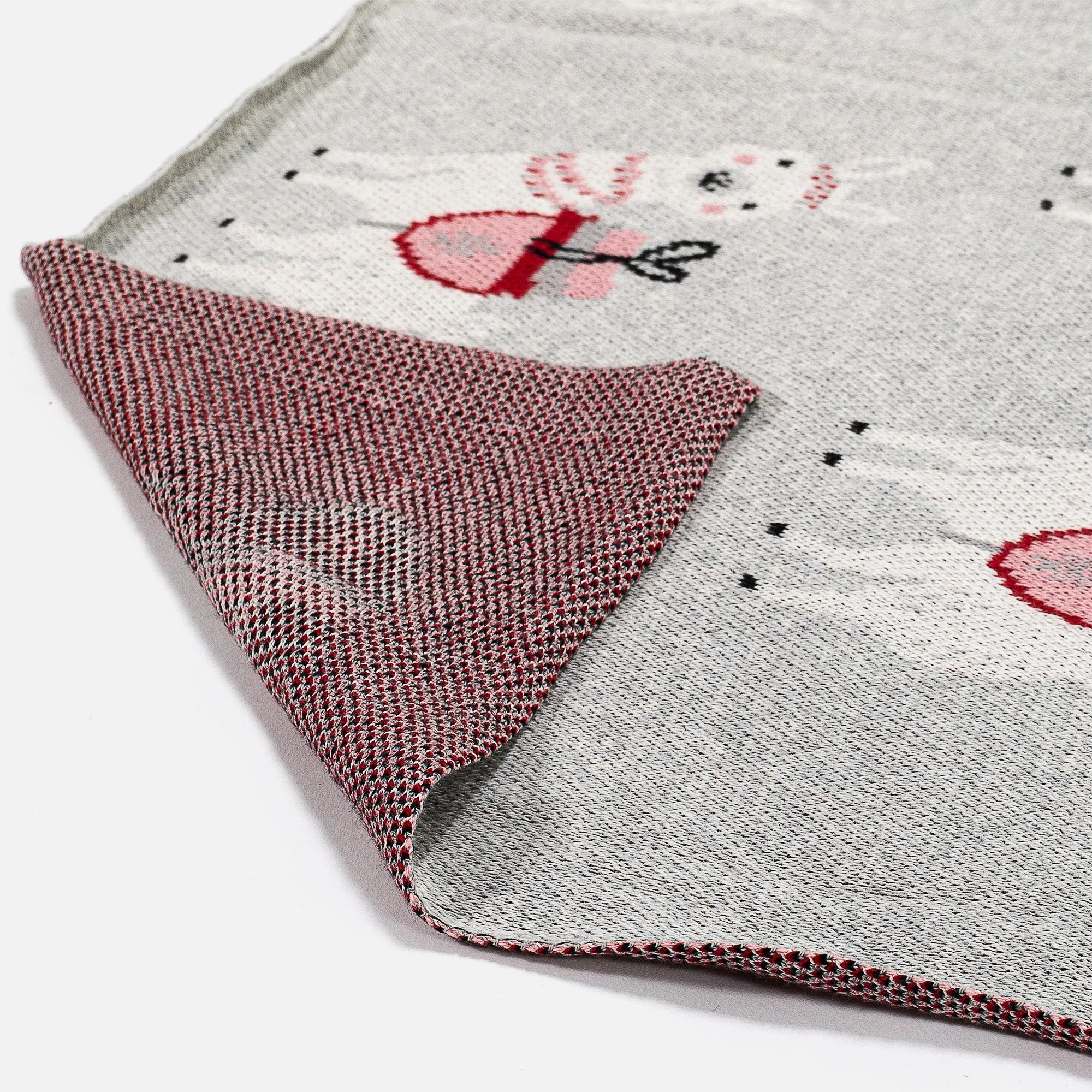Childs Throw / Blanket - Knitted Llama