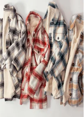 Curvy Plaid Lined Shacket
