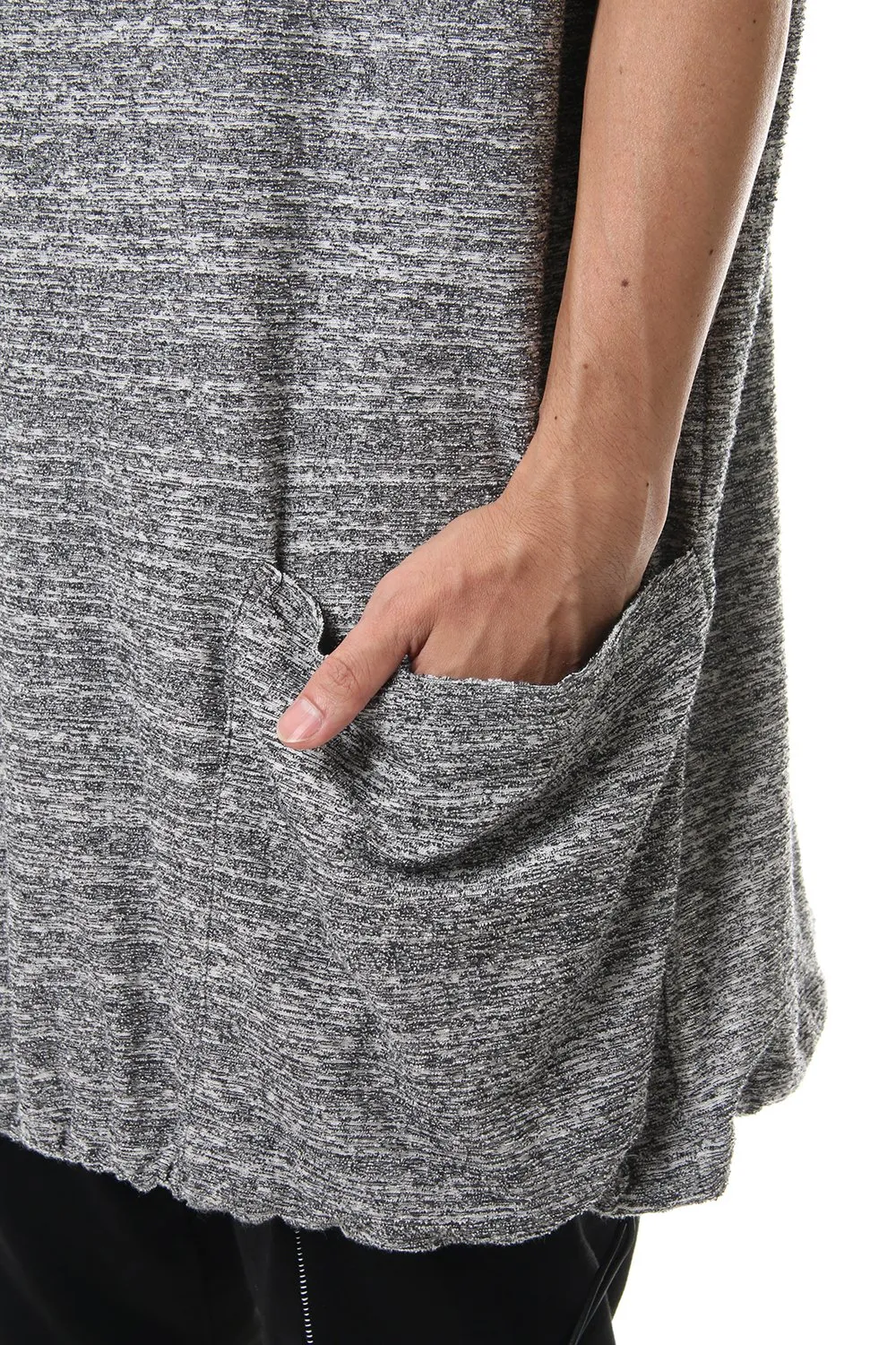 DROP VEST HOODIE T.Black