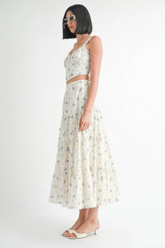 Emory Park Floral Tiered Maxi Skirt
