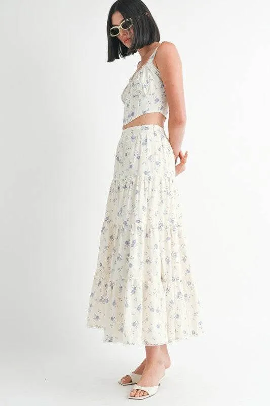 Emory Park Floral Tiered Maxi Skirt