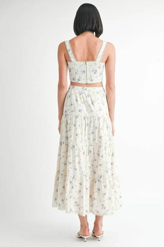 Emory Park Floral Tiered Maxi Skirt
