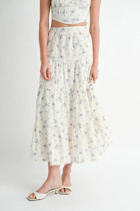 Emory Park Floral Tiered Maxi Skirt