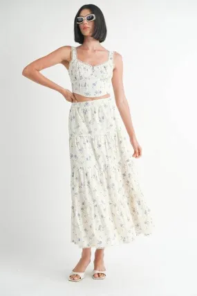 Emory Park Floral Tiered Maxi Skirt