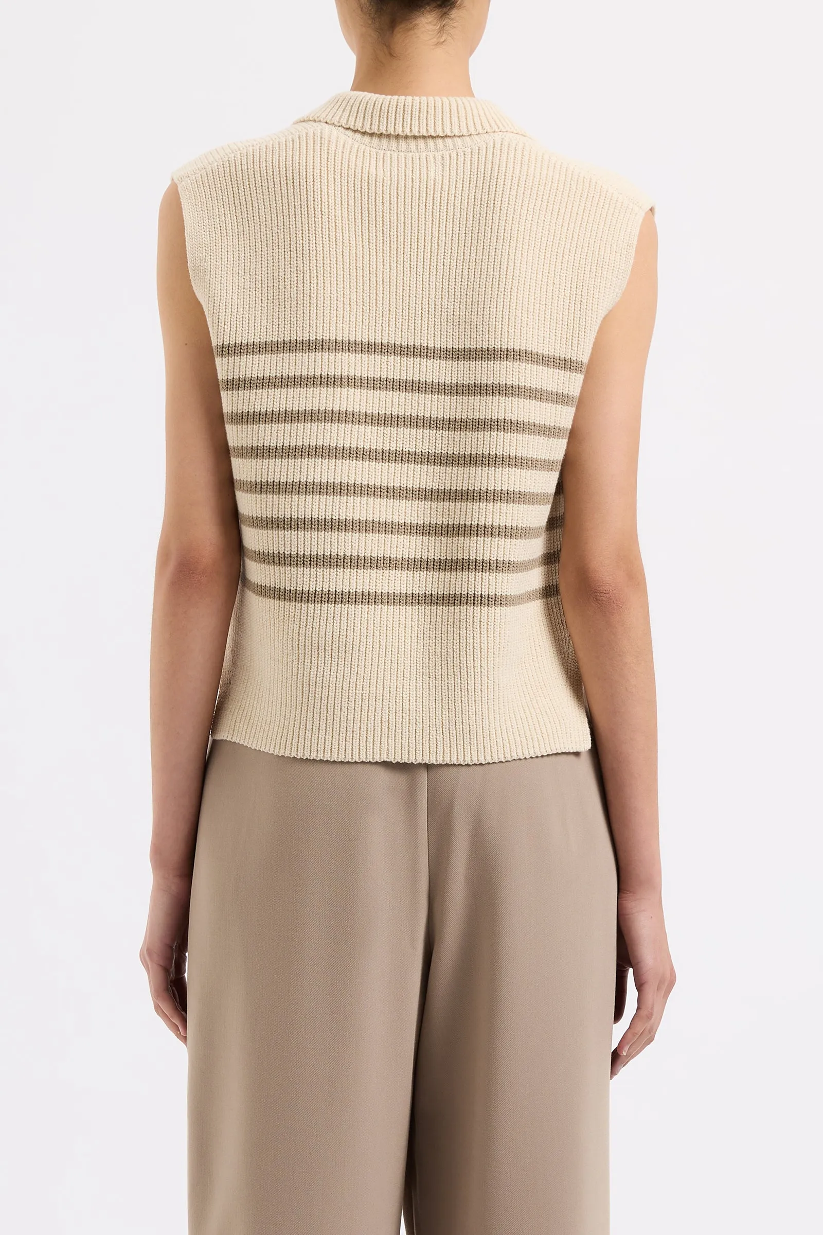 ENES STRIPE KNIT VEST