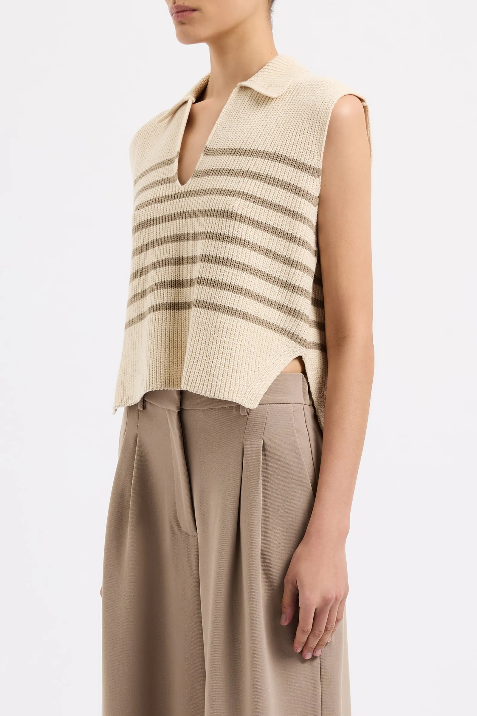 ENES STRIPE KNIT VEST