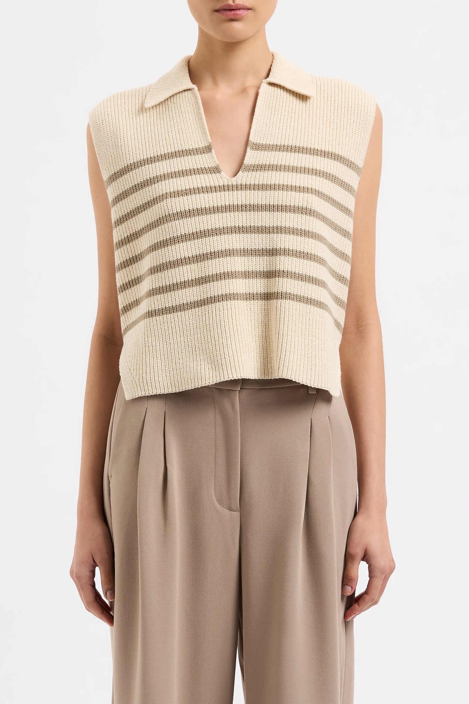 ENES STRIPE KNIT VEST