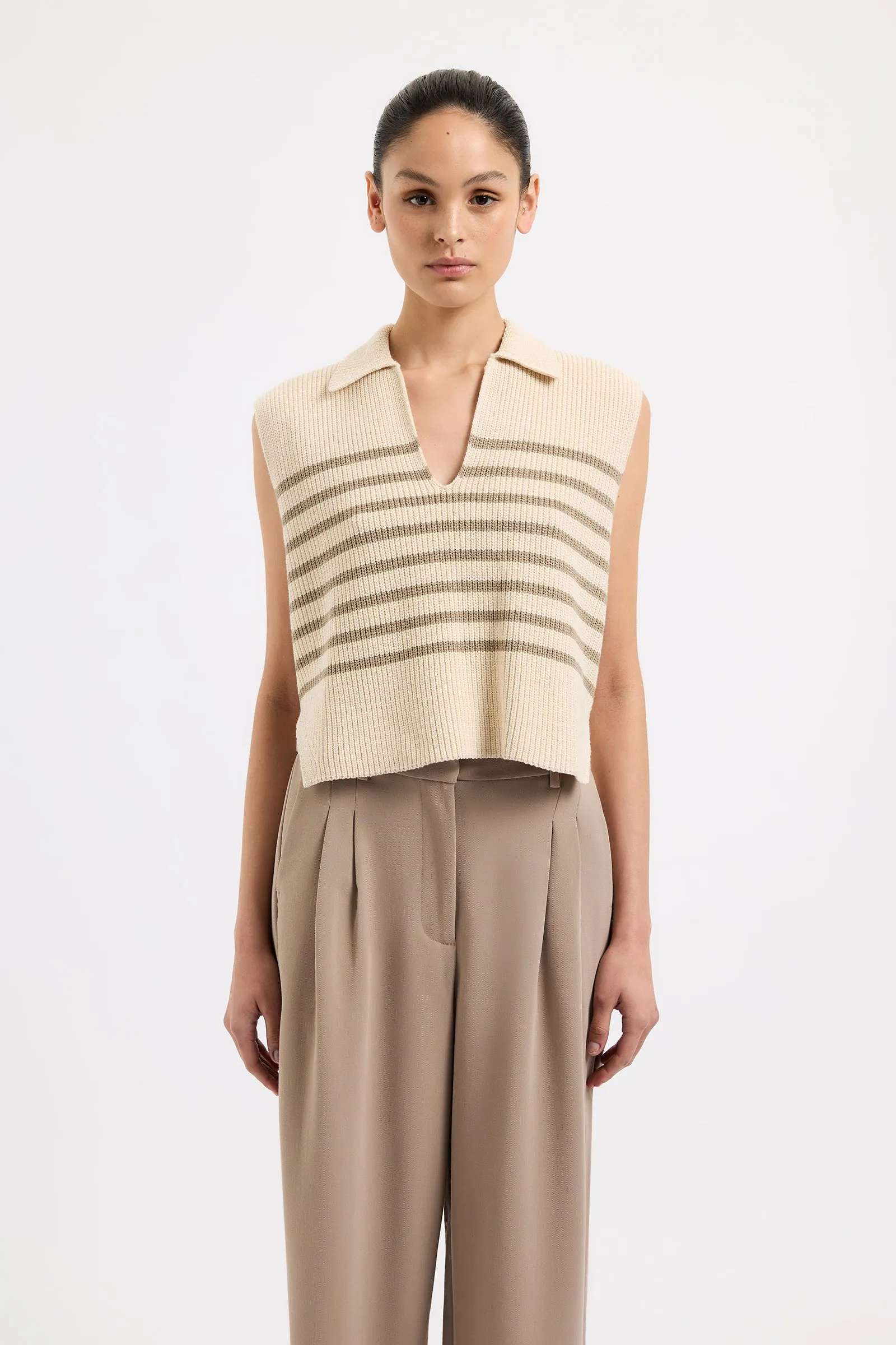 ENES STRIPE KNIT VEST