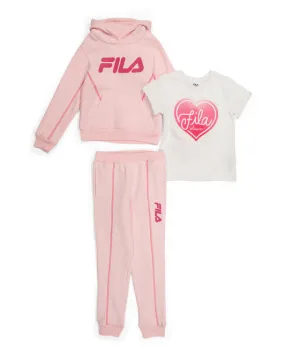 Fila Little Girls 3pc Fleece Jogger Set