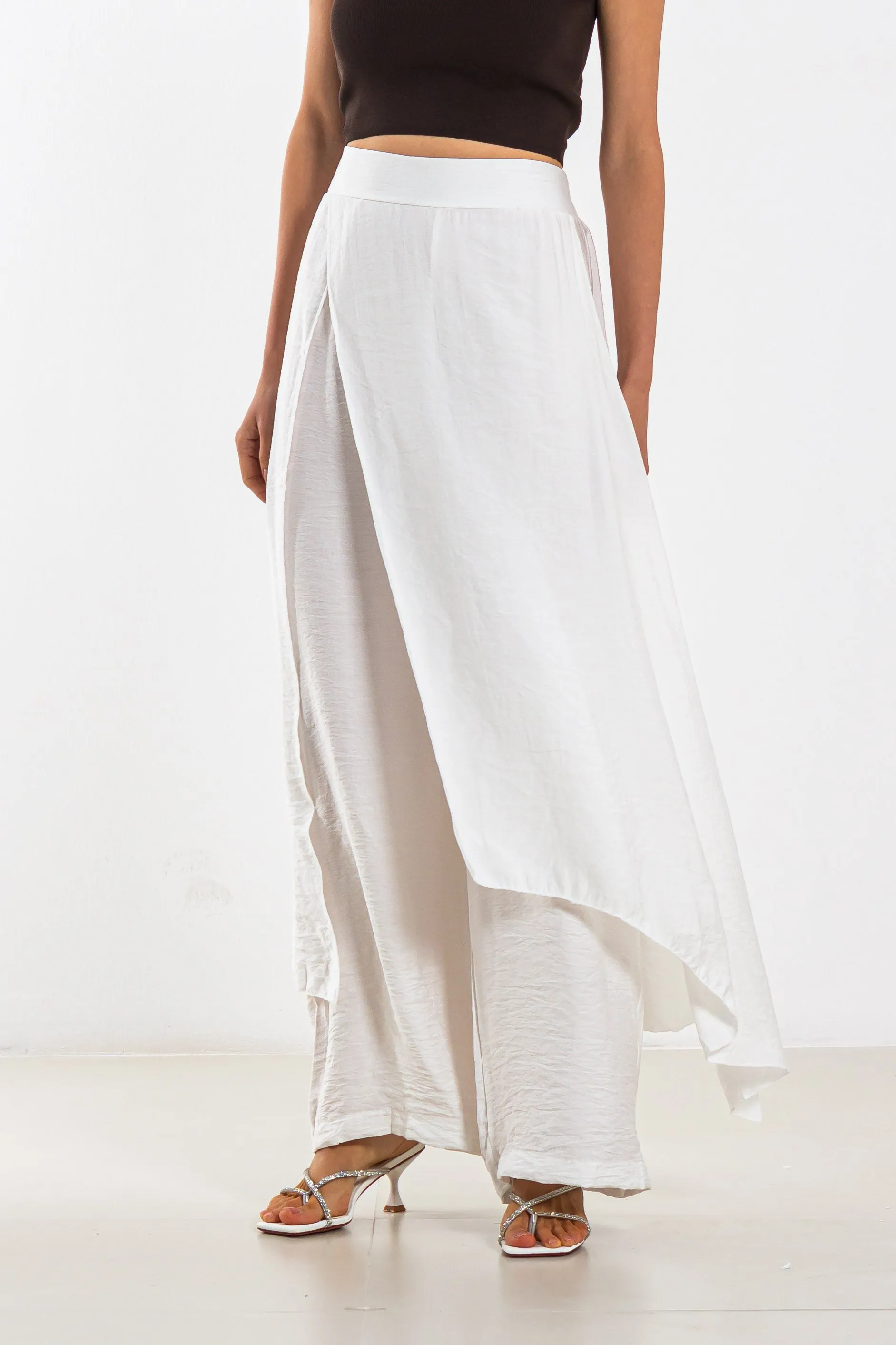 FLOWY LINEN BLEND TROUSERS