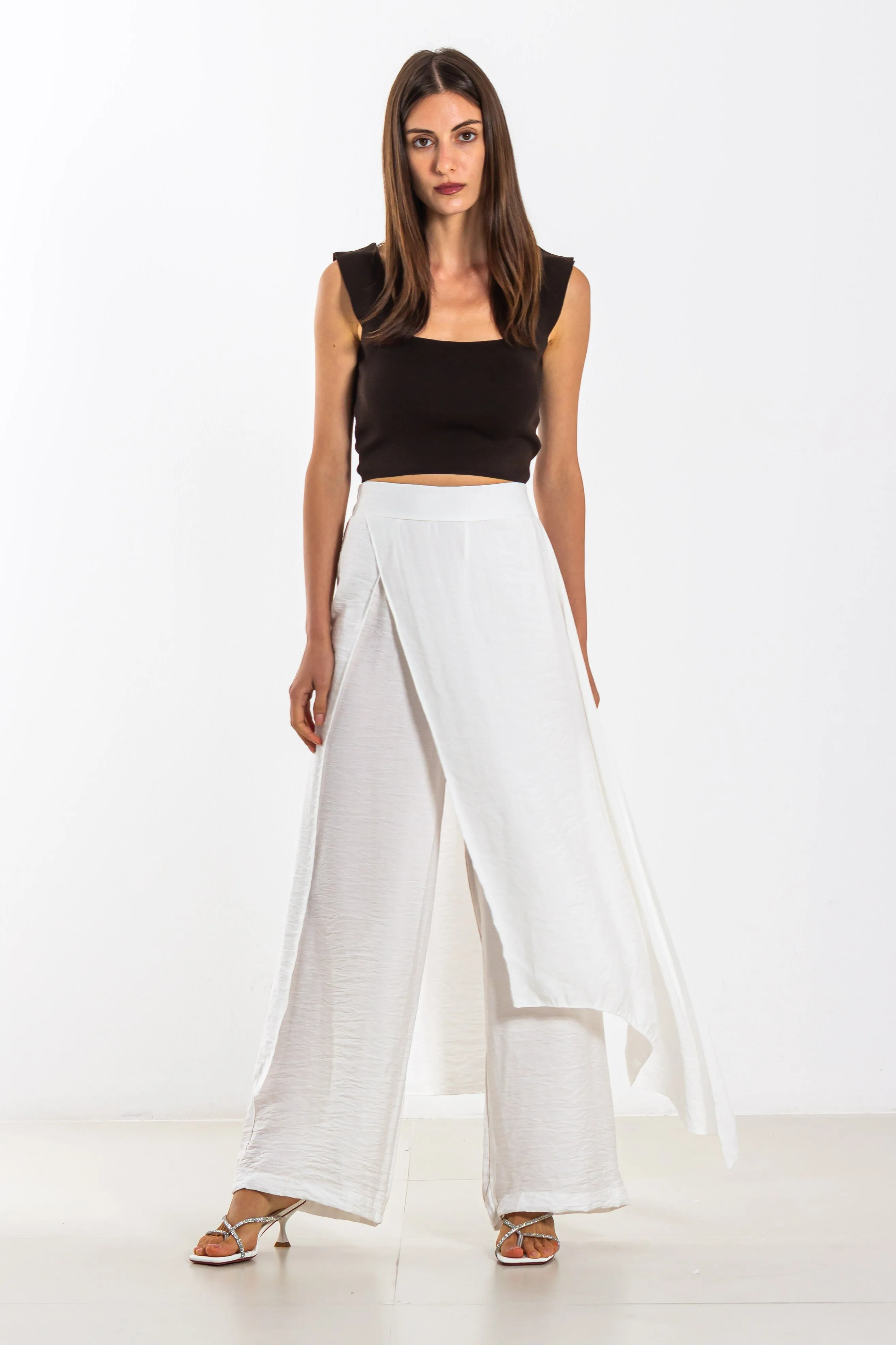 FLOWY LINEN BLEND TROUSERS