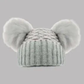 Grey Knit Bobble Hat