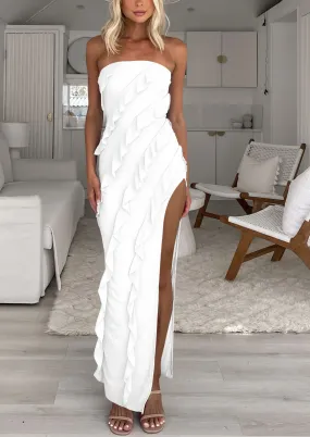 Helena Summer Ruffled Patchwork Maxi Dress
