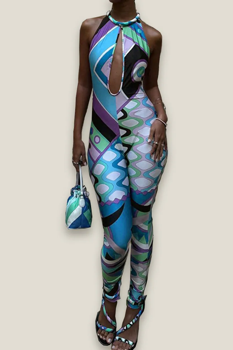 HJP1100 Multicolored Printed Jumpsuit