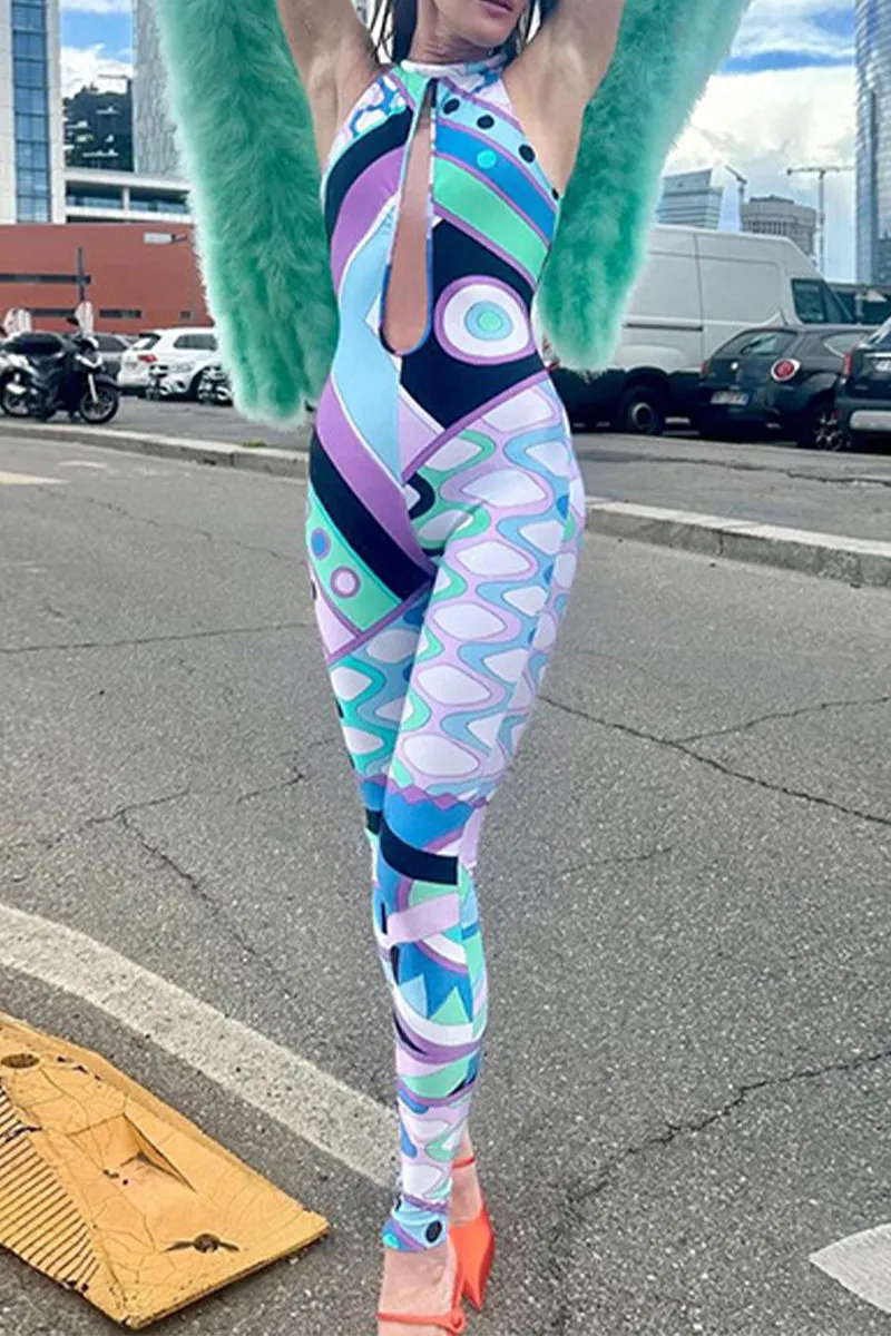 HJP1100 Multicolored Printed Jumpsuit
