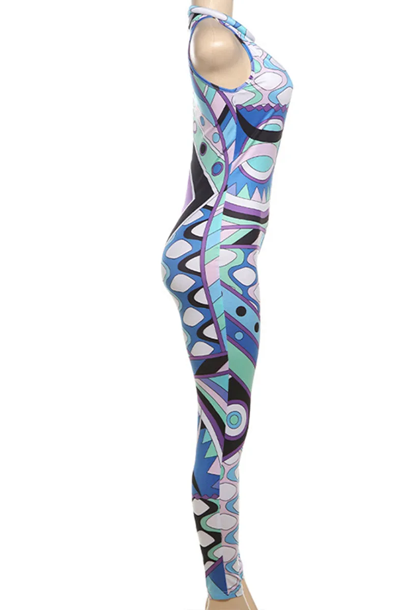 HJP1100 Multicolored Printed Jumpsuit