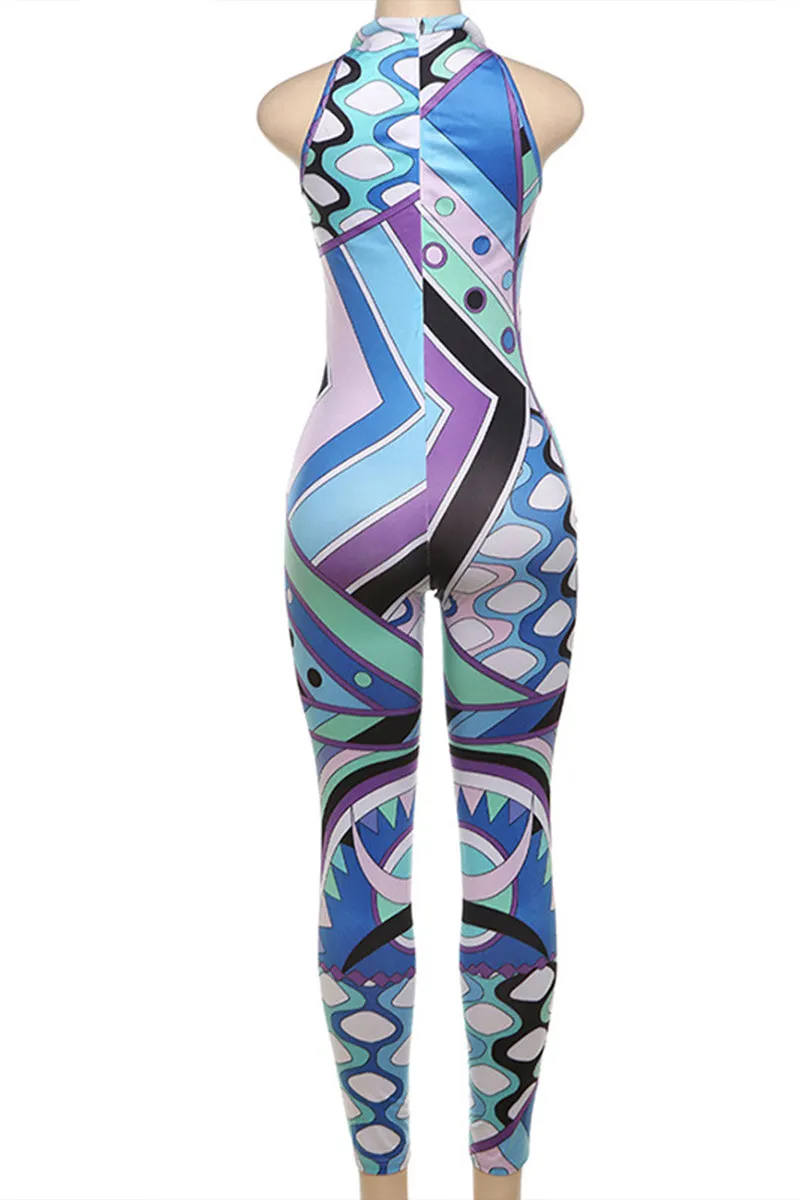 HJP1100 Multicolored Printed Jumpsuit