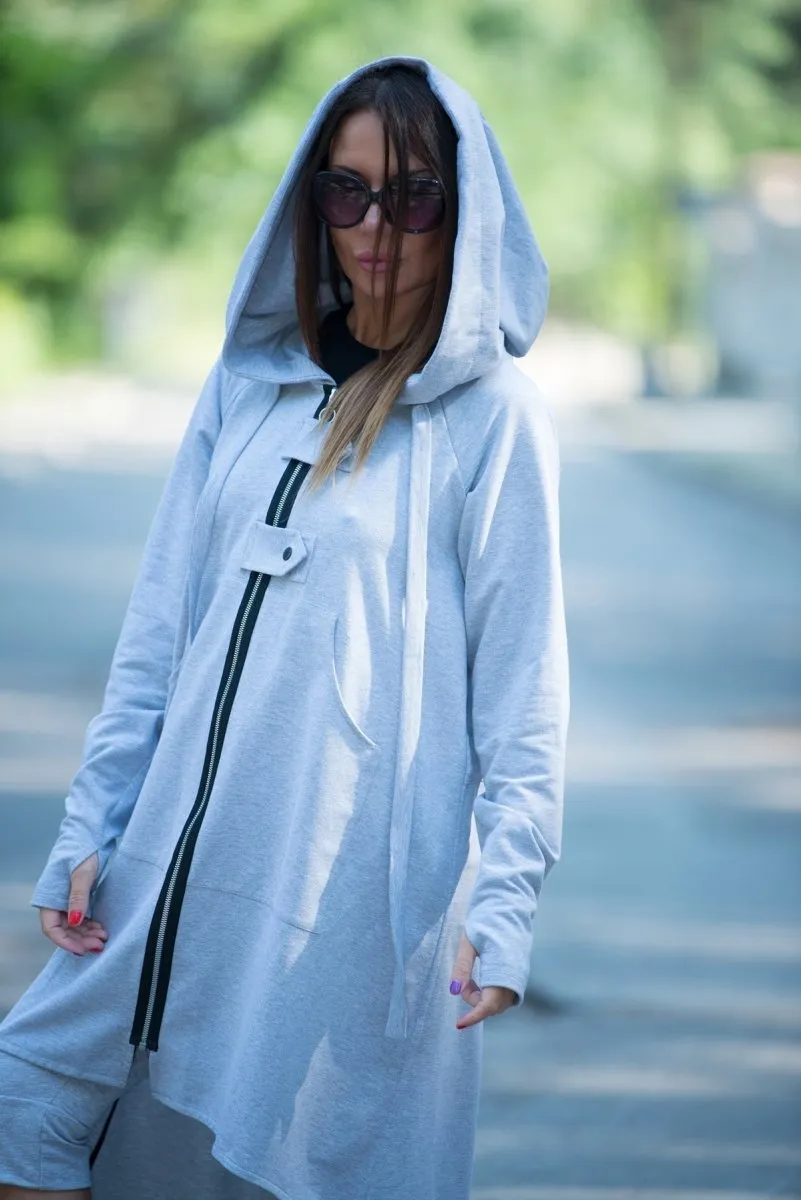 Hooded Zipper Sport Jacket BRANDY