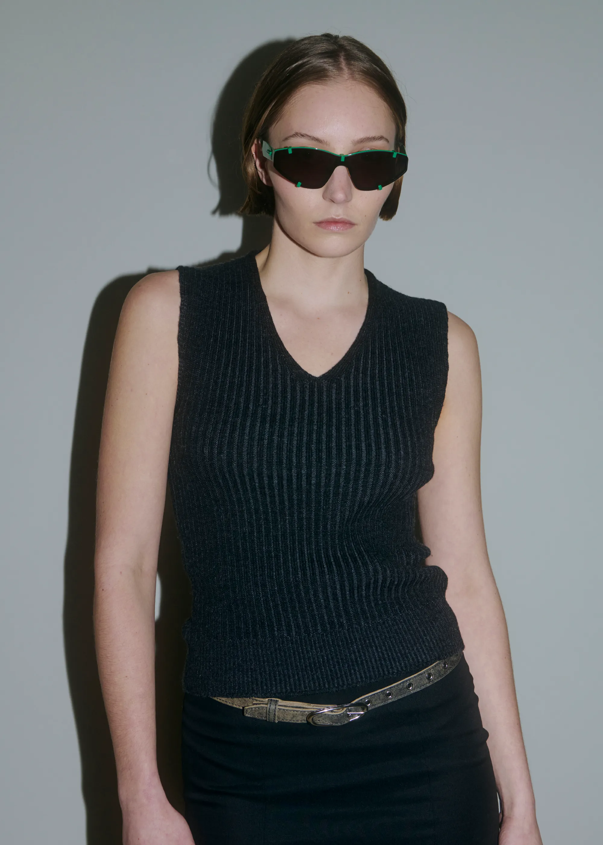 Hybrid Knitted Vest ~ Black/Pavement