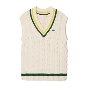 LACOSTE - PULLOVER VEST TENNIS GREEN/YELLOW