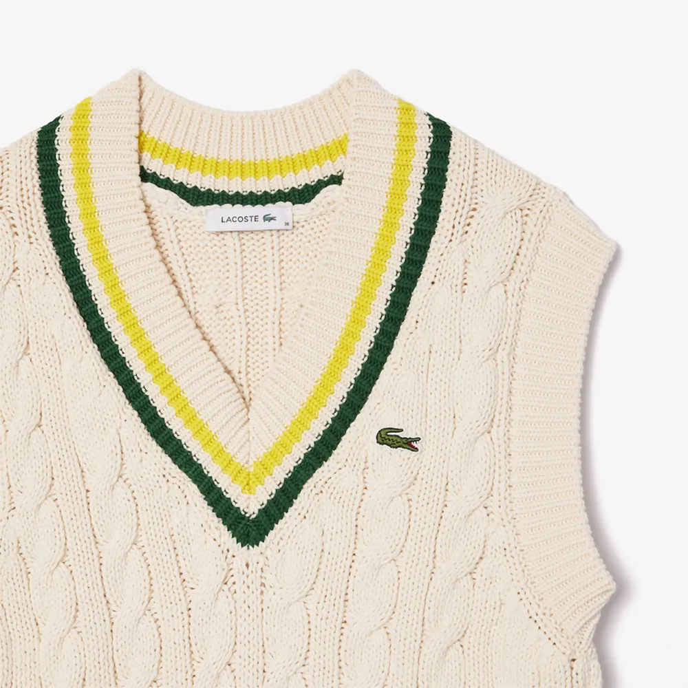 LACOSTE - PULLOVER VEST TENNIS GREEN/YELLOW