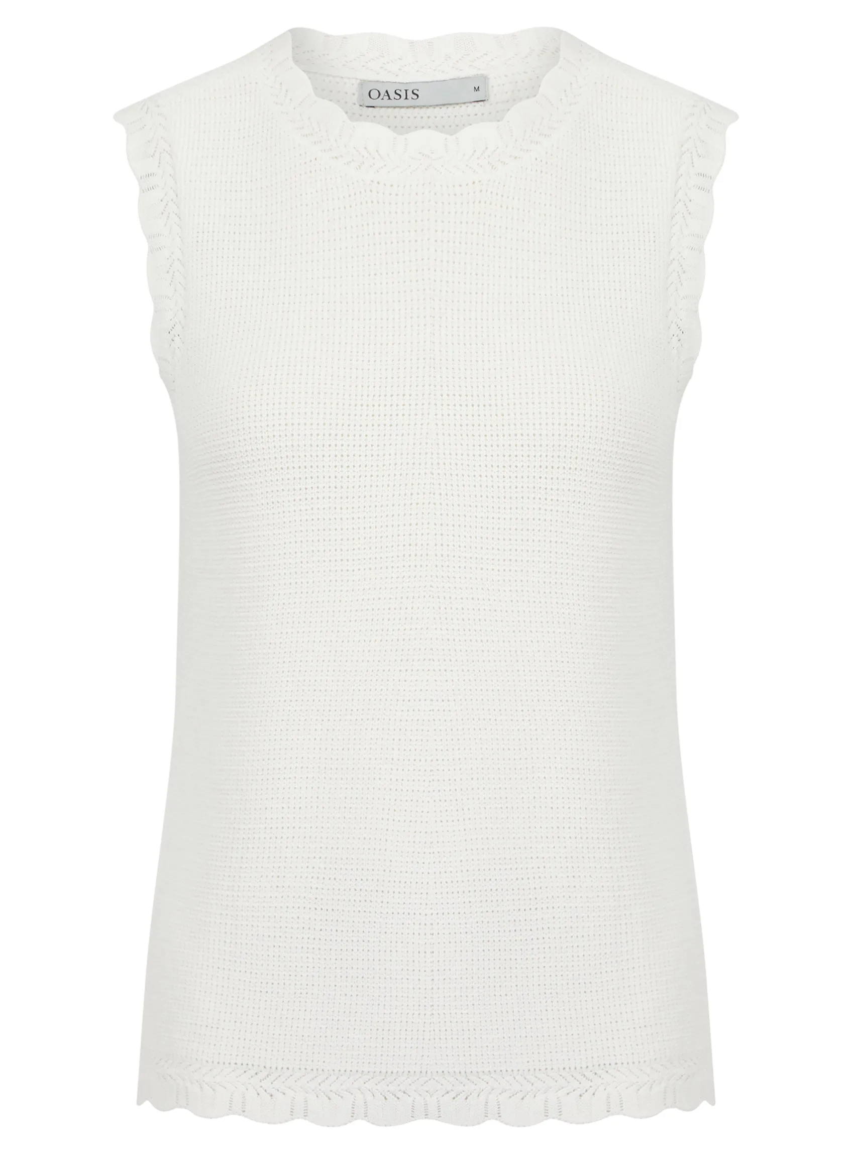 Ladies Sleeveless Knit Crochet Knit Lace Edge Vest Tops