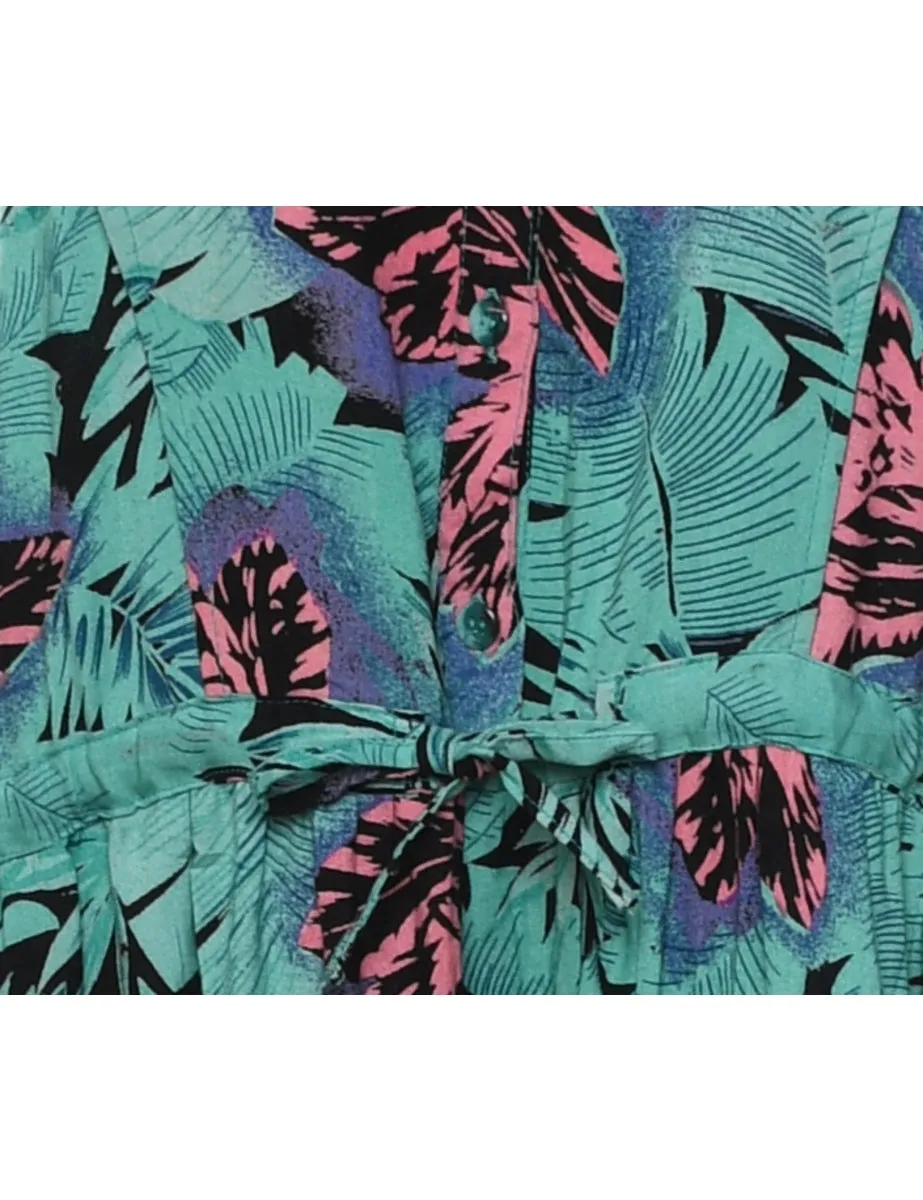 Leafy Print Jumpsuit - L