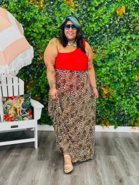 Leopard Print Maxi Skirt (Reg)