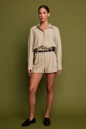 Long Sleeve Collared Romper