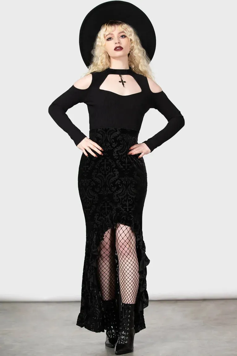 Maudlin Hilo Velvet Burnout Maxi Skirt
