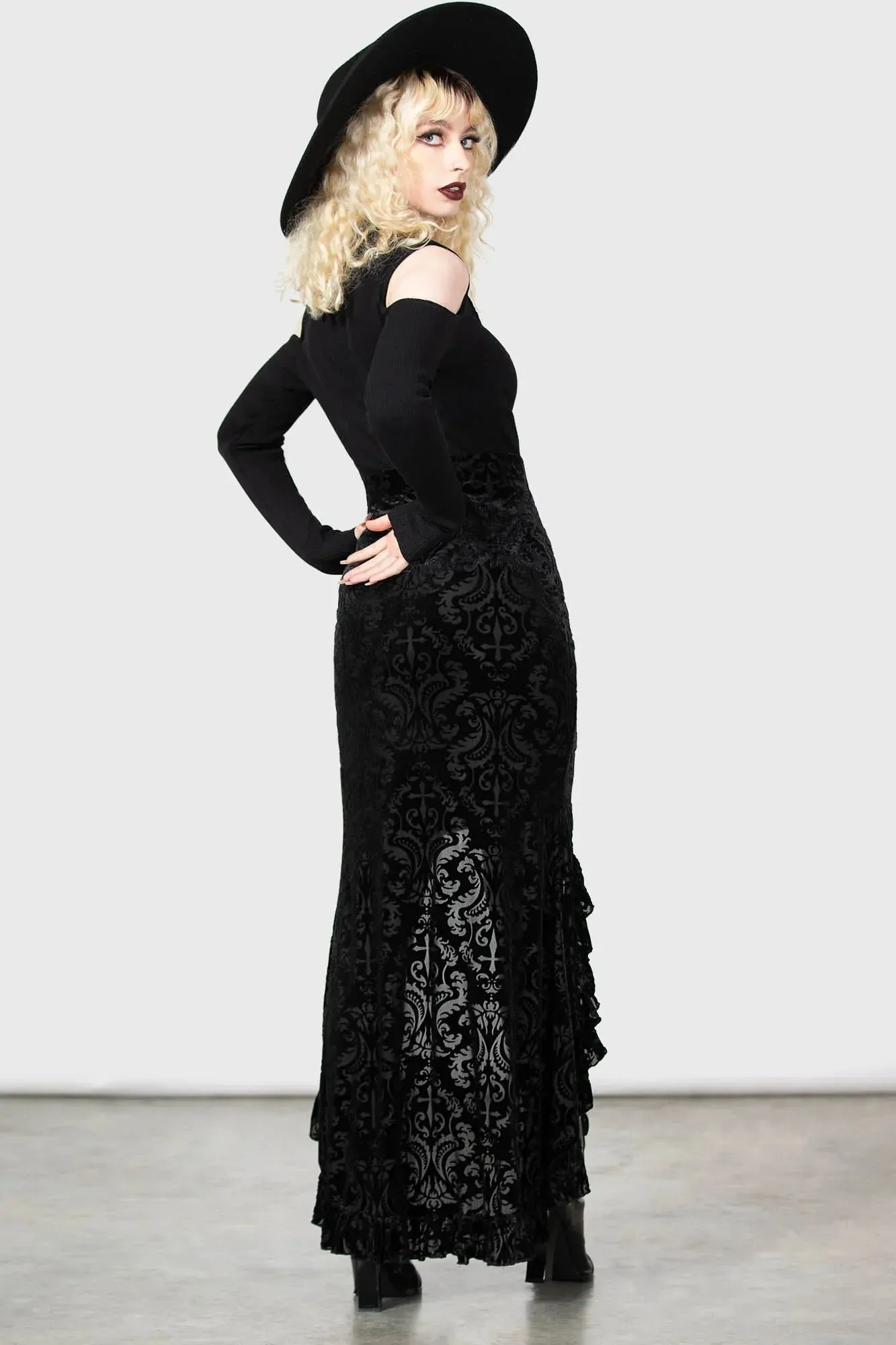 Maudlin Hilo Velvet Burnout Maxi Skirt