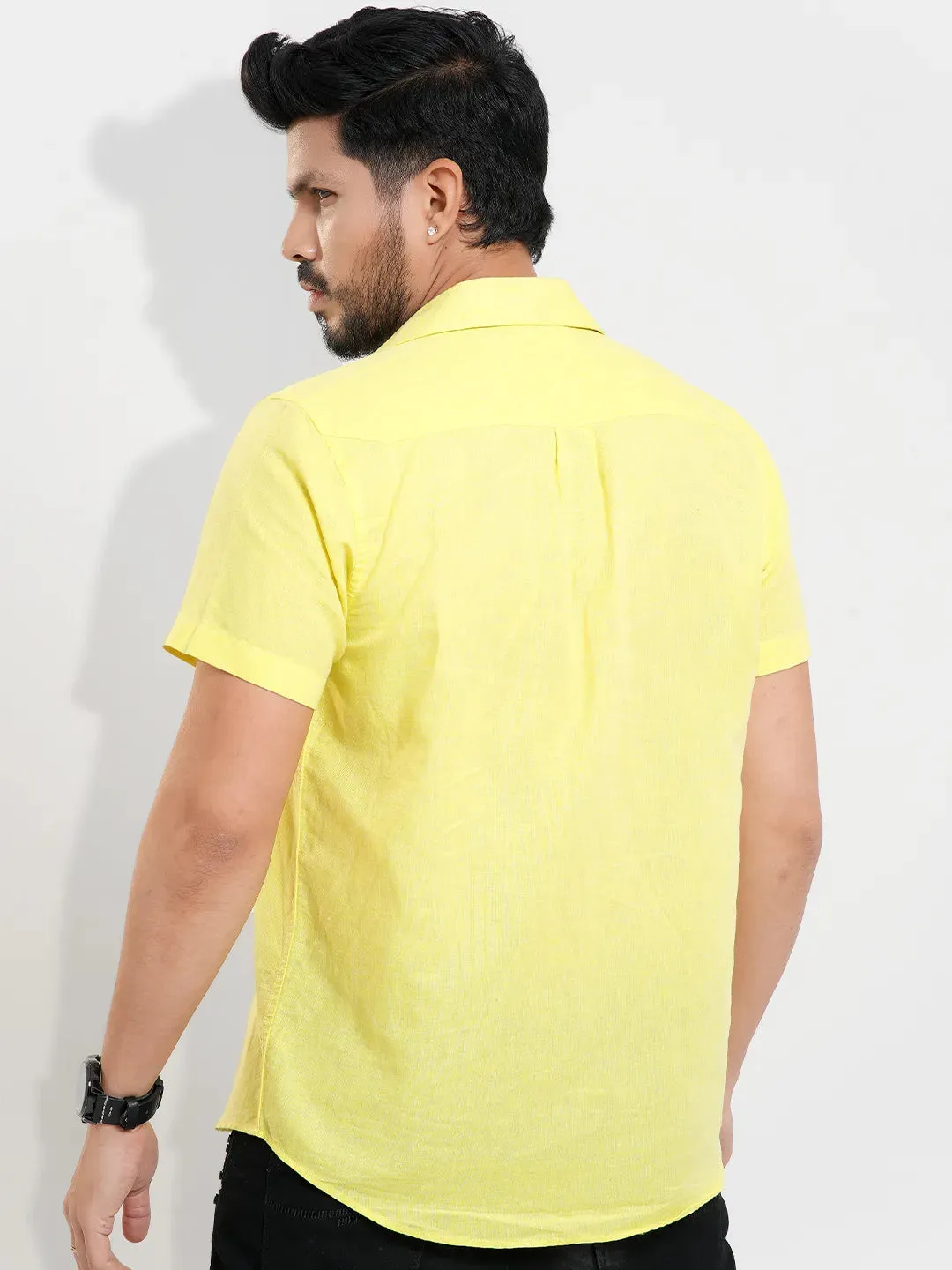 Men's Basic Collar Casual Short Sleeve Shirt